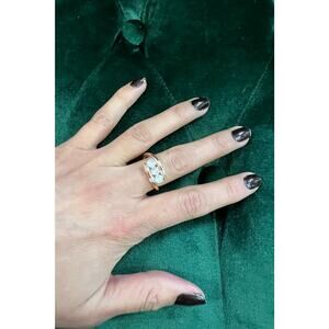 Copper Ring with Fine Moonstone-Size 7